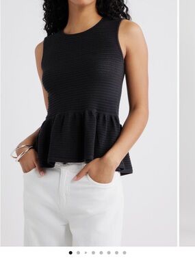 Nordstrom Open Edit Sleeveless Peplum Knit Tank Top